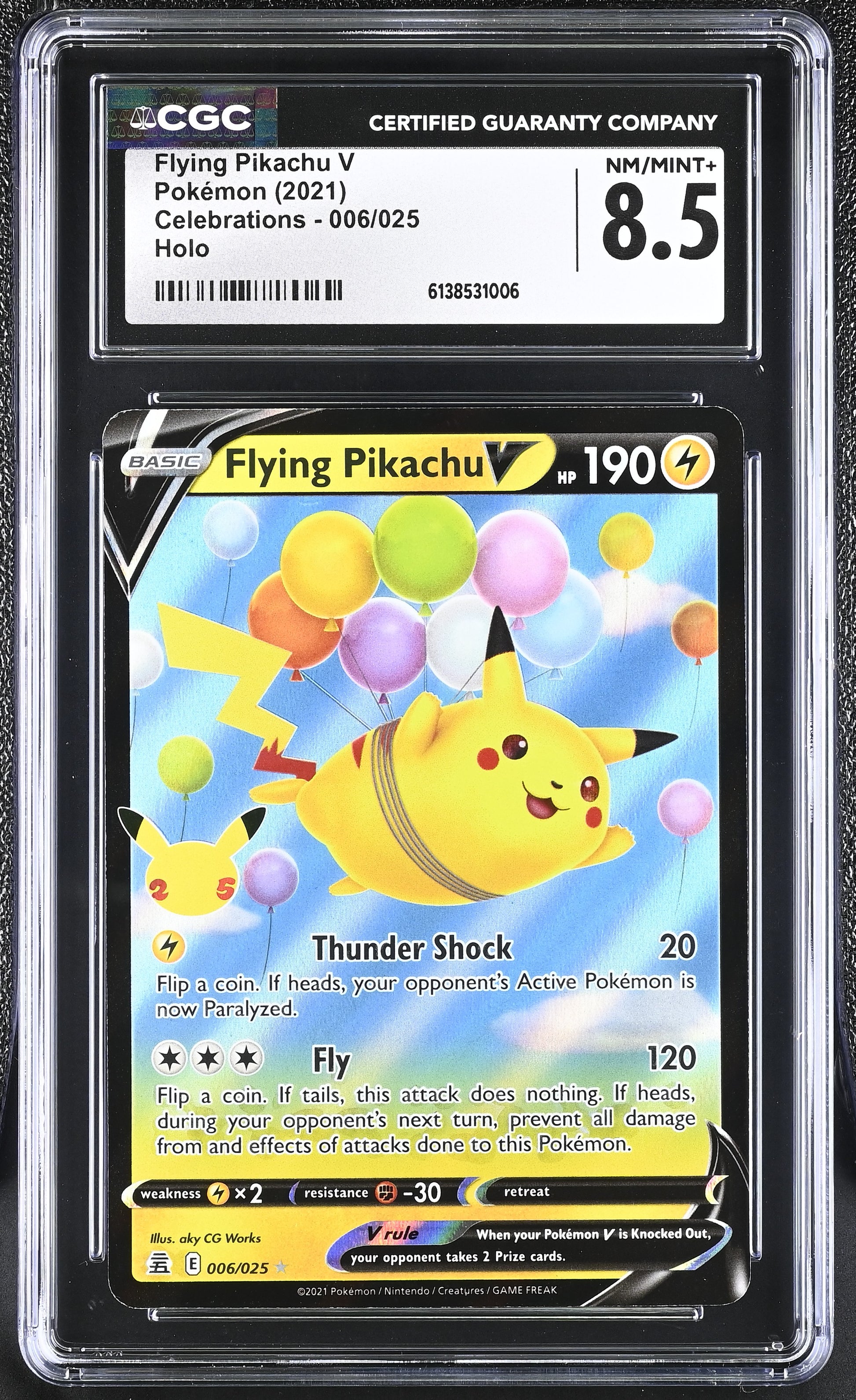 Graded Flying Pikachu V (006/025) Pokémon Card