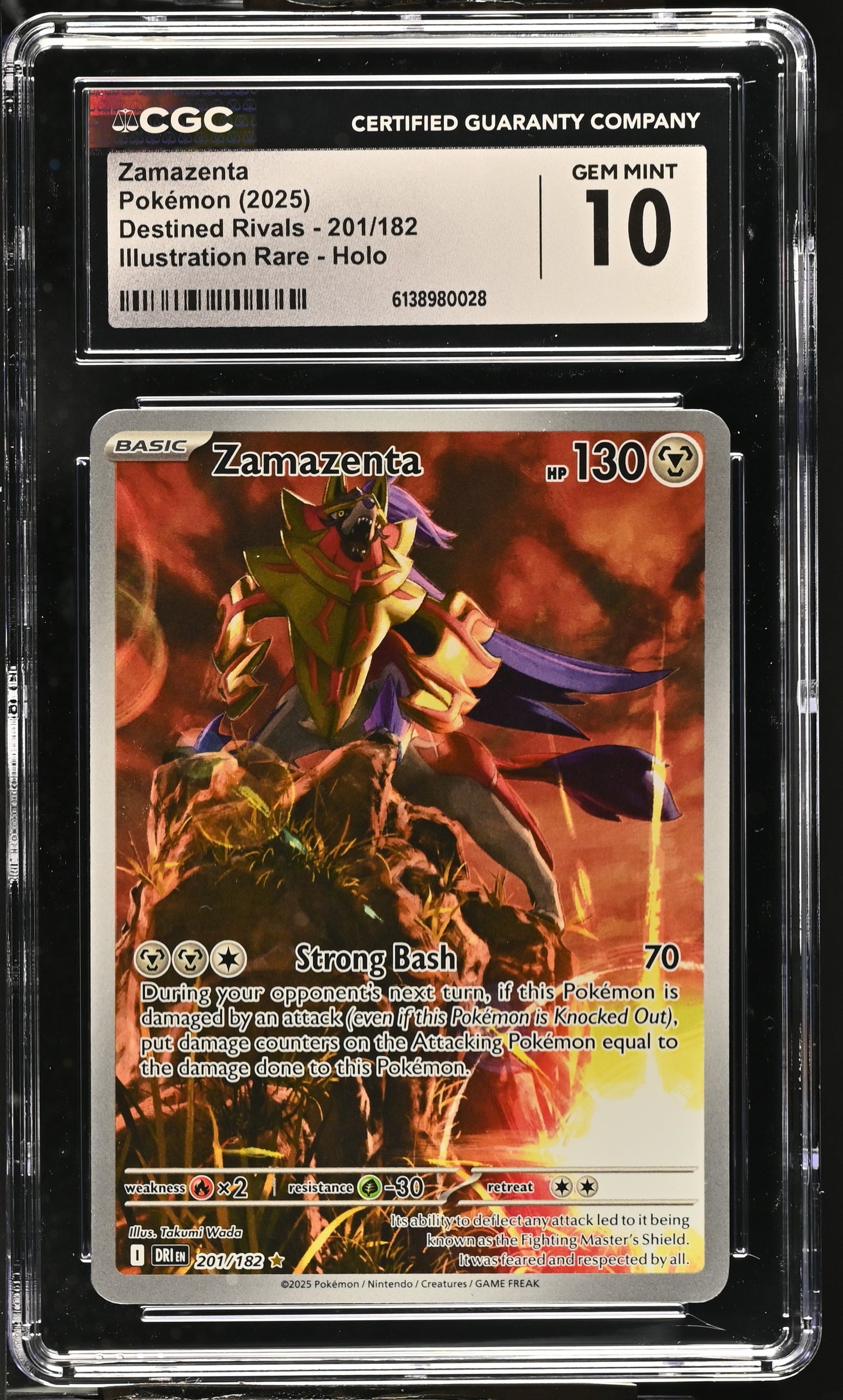Graded Zamazenta (201/182) Illustration Rare Holo - CGC Gem Mint 10