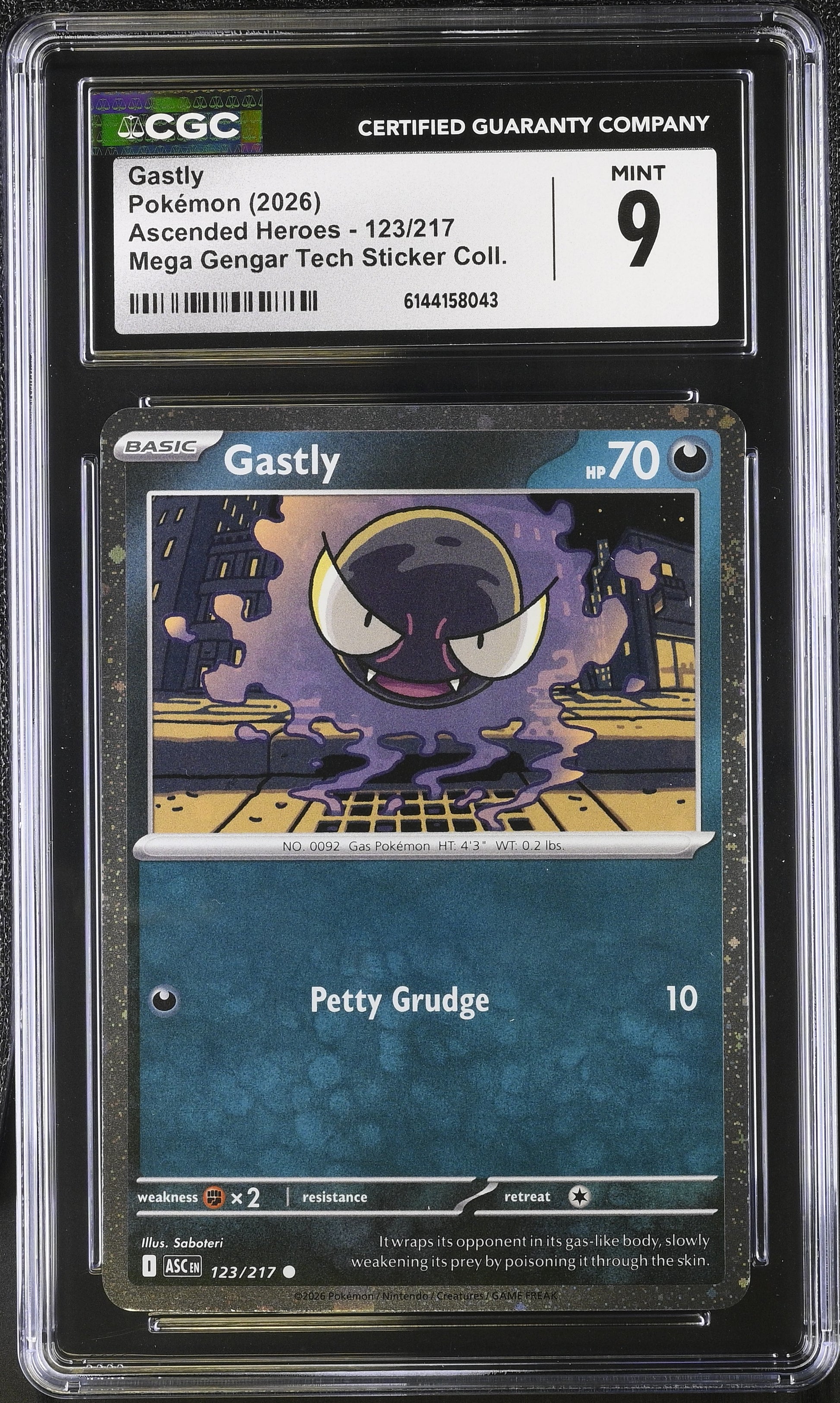 Graded Gastly (123/217) Pokémon Card