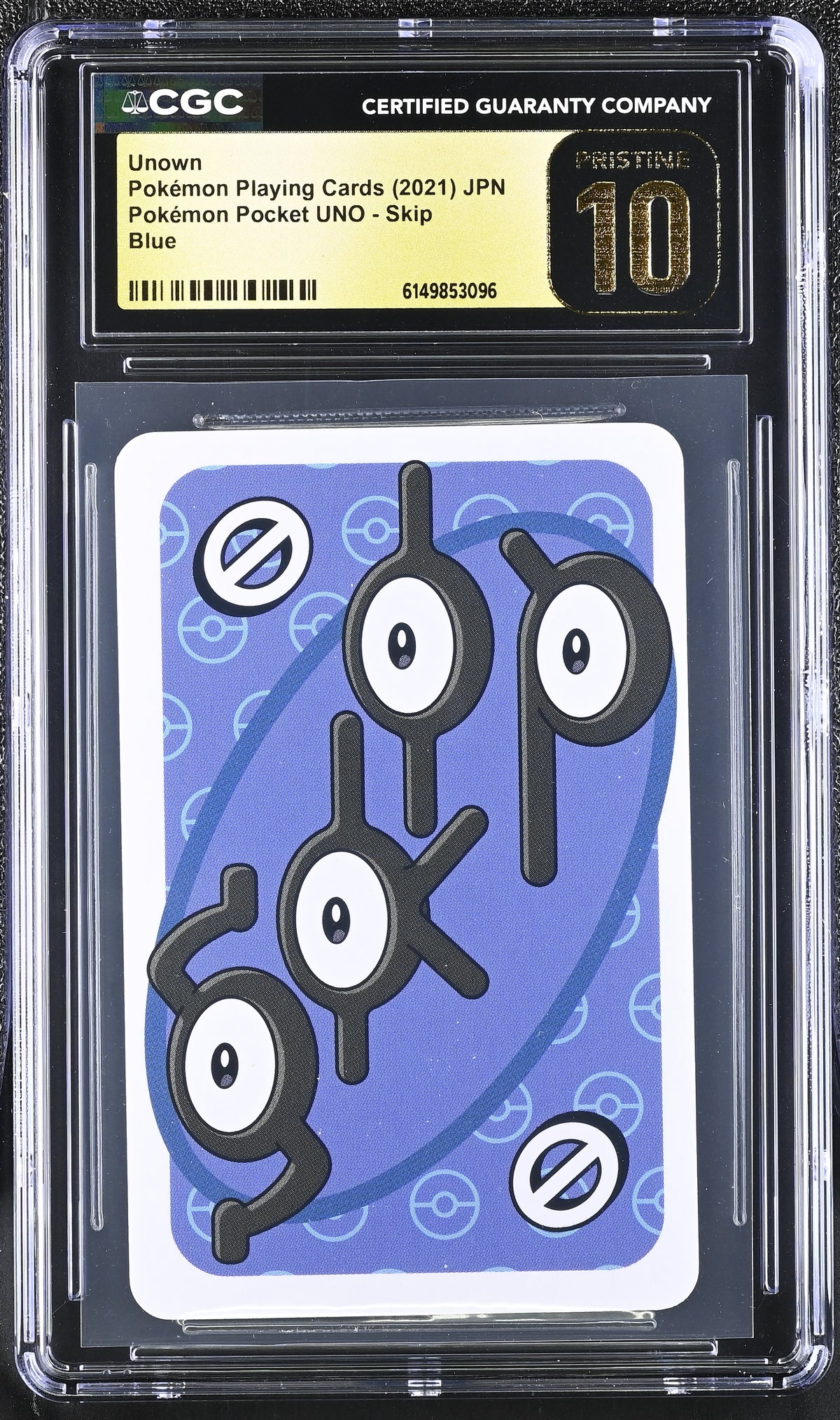 Graded Unown (SKIP) Blue Pokemon Pocket Uno - CGC Pristine 10 Jpn