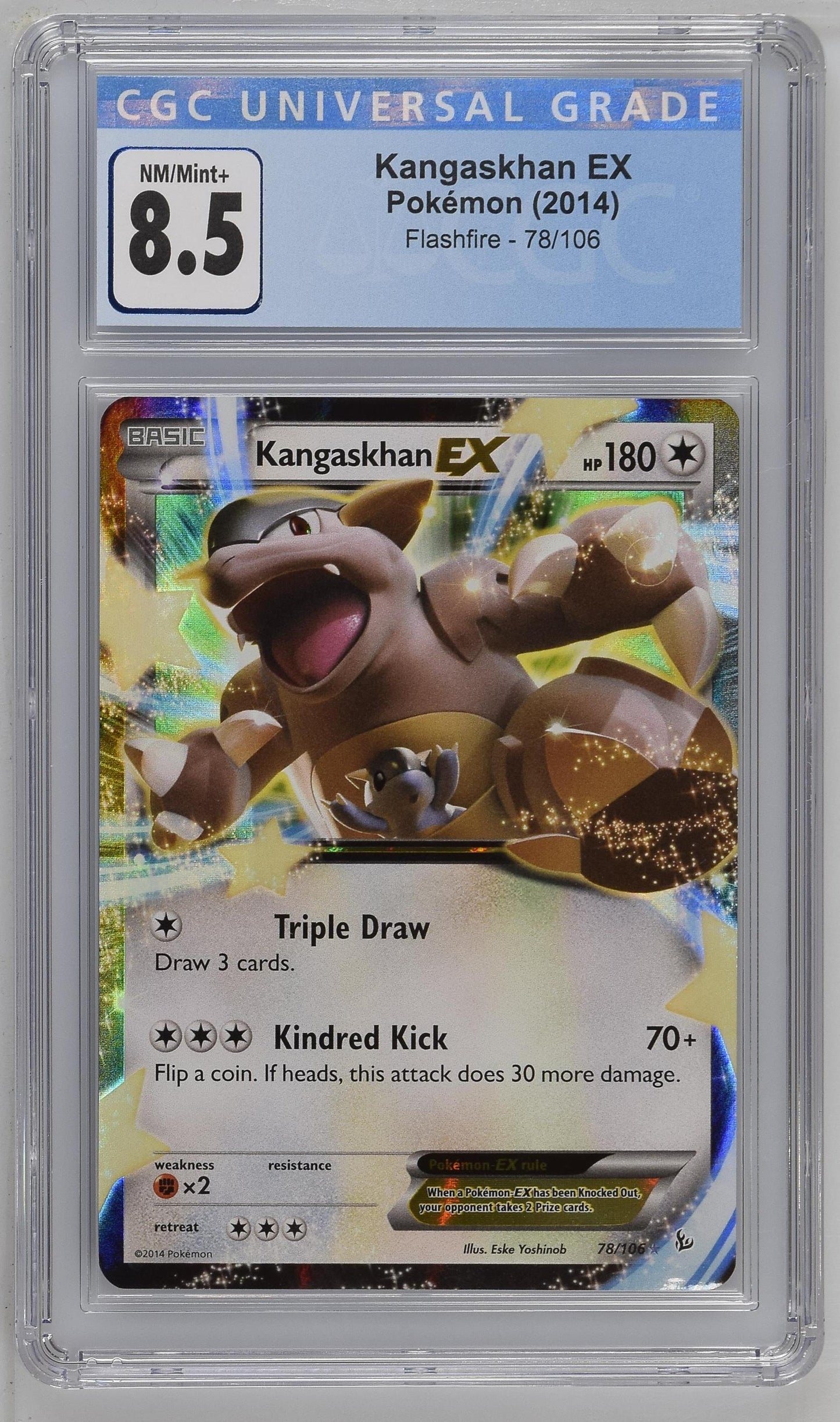 Graded Kangaskhan EX (78/106) - Flashfire Pokémon Card