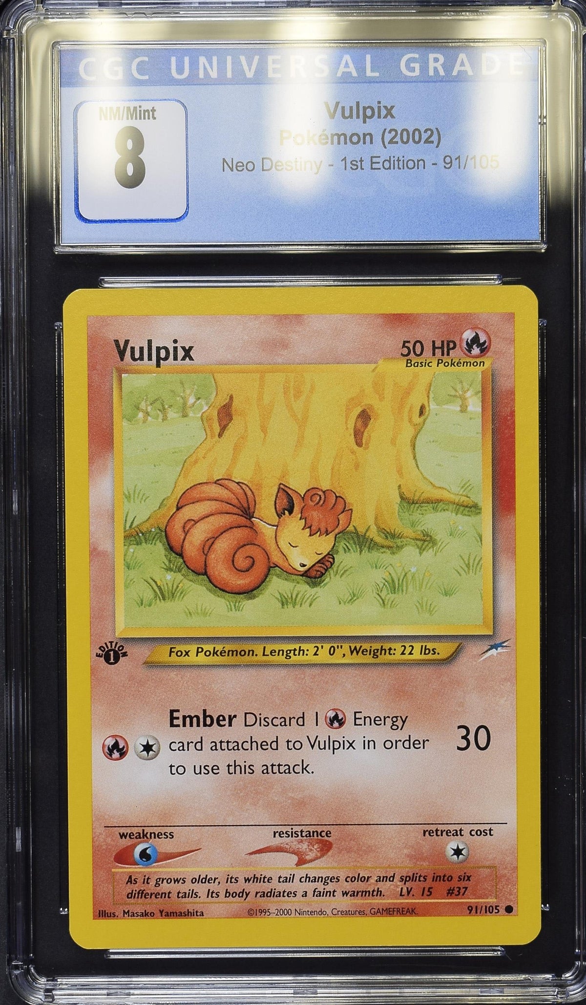 Graded Vulpix (91/105) - Neo Destiny - 1st Edition - CGC Nm/Mint 8