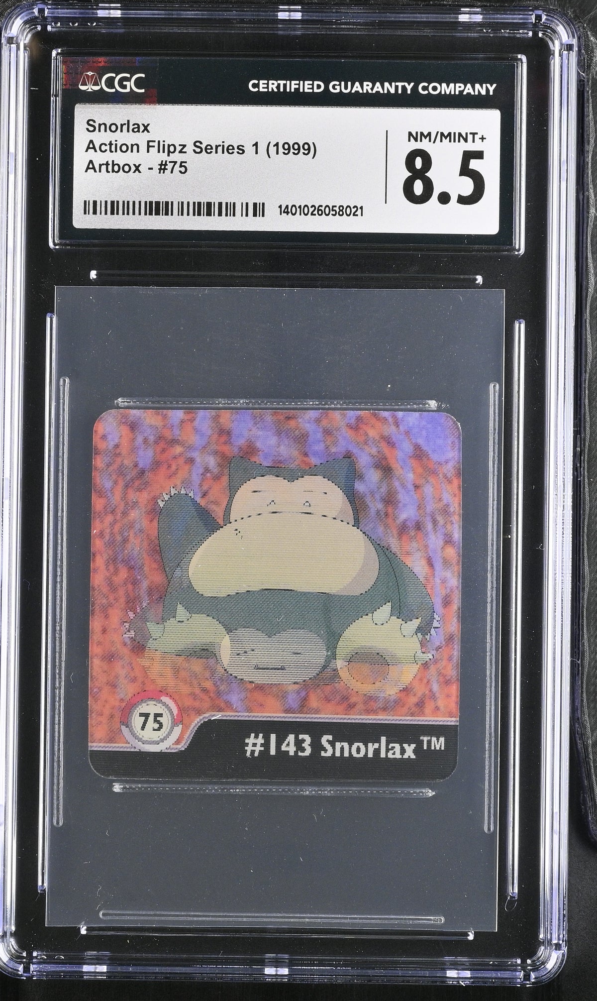 Graded Snorlax (75) Action Flipz Series 1 - CGC Nm/Mint+ 8.5