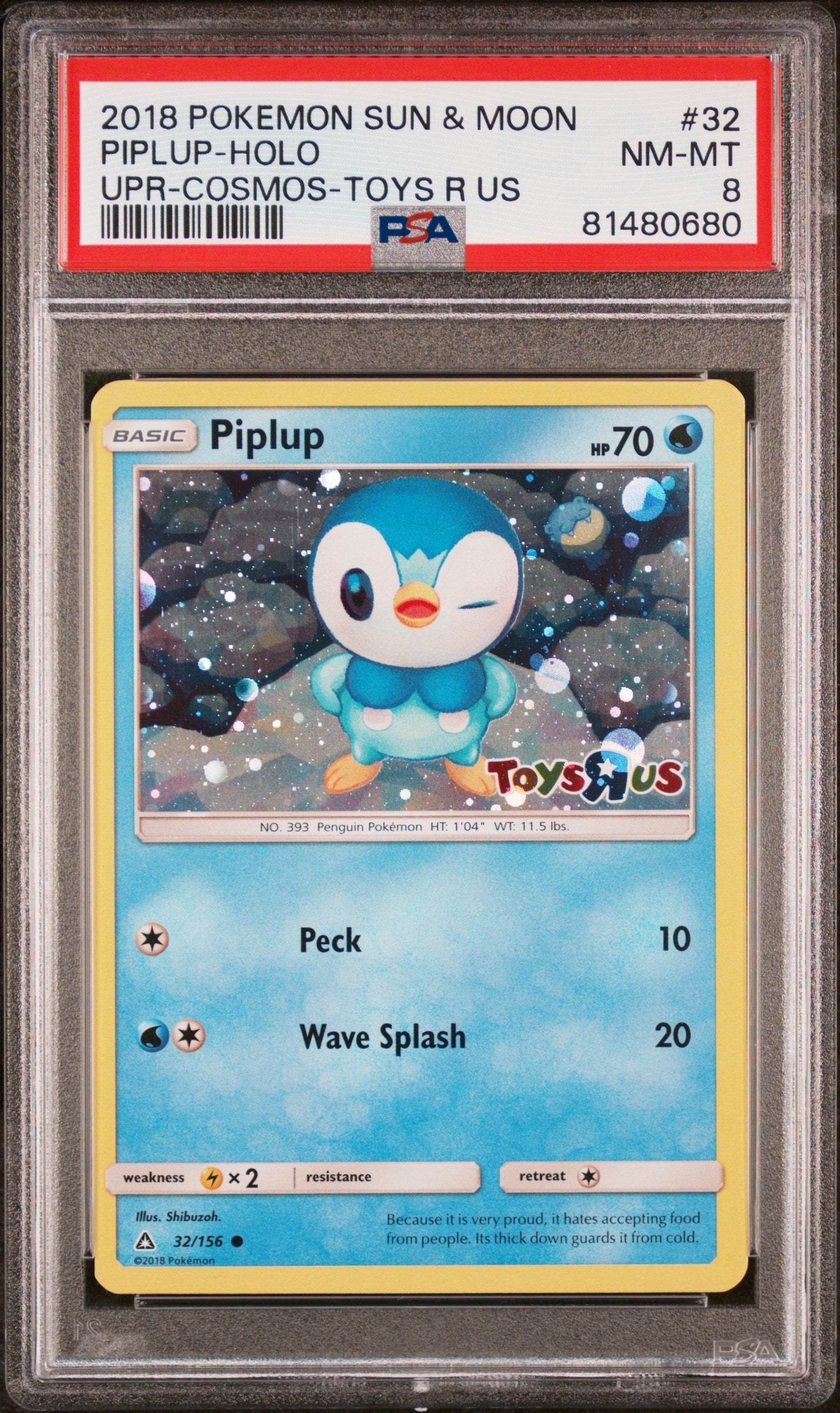 Graded Piplup [Toys R Us STAMPED] (32/156) Ultra Prism - PSA 8