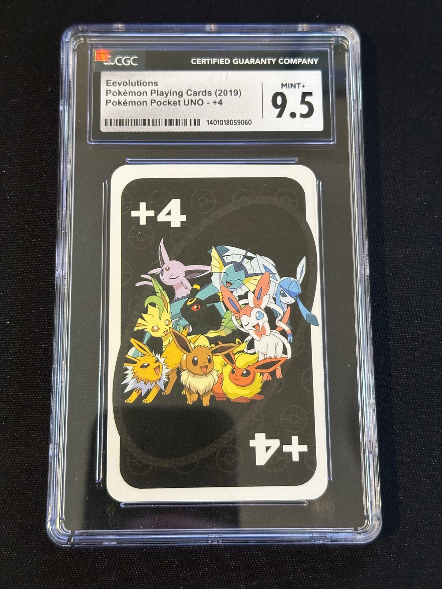 Graded Eevolutions - Eevee Jolteon Umbreon Pokemon UNO - +4 - CGC Mint+ 9.5