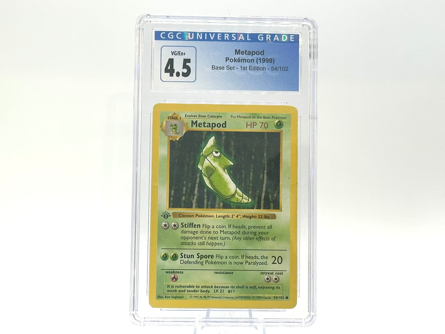GRADED - 1st Edition - Metapod - Base Set 54/102 - WOTC - CGC 4.5 - Sugimori