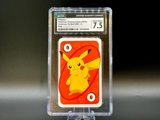 Graded Pikachu - 0 Red - Pokémon Pocket UNO - 2019 - CGC 7.5