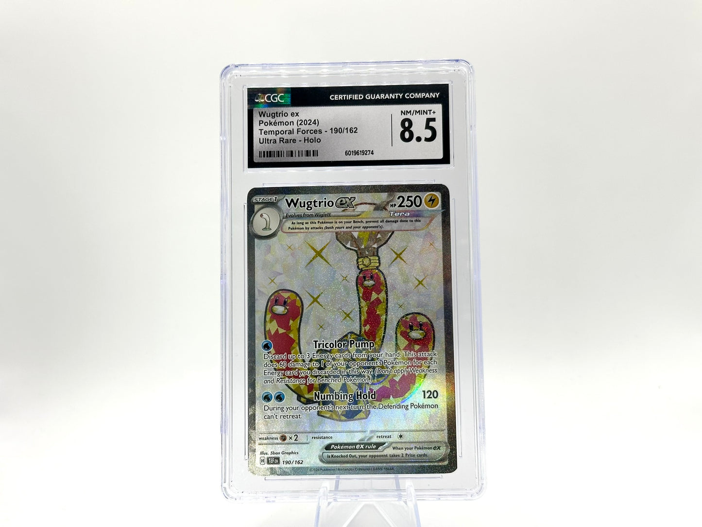 GRADED - Wugtrio ex - Temporal Forces 190/162 - 5ban Graphics - CGC 8.5