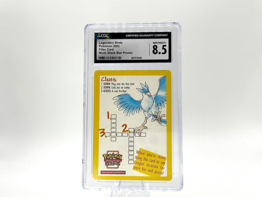 GRADED - Legendary Birds Filler Articuno Zapdos - WotC Black Star Promo - CGC 8.5