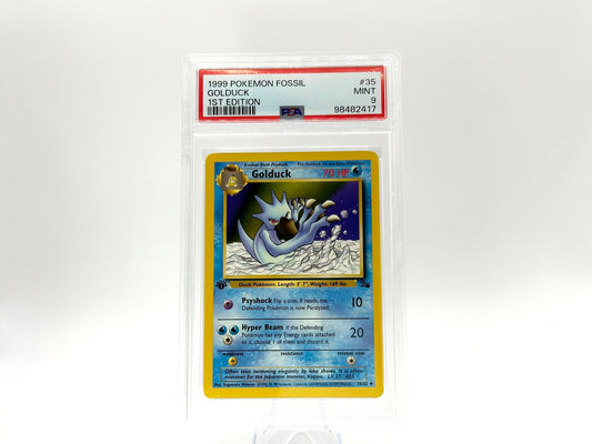 GRADED - 1st Edition Golduck - Fossil 35/62 - Himeno - PSA 9