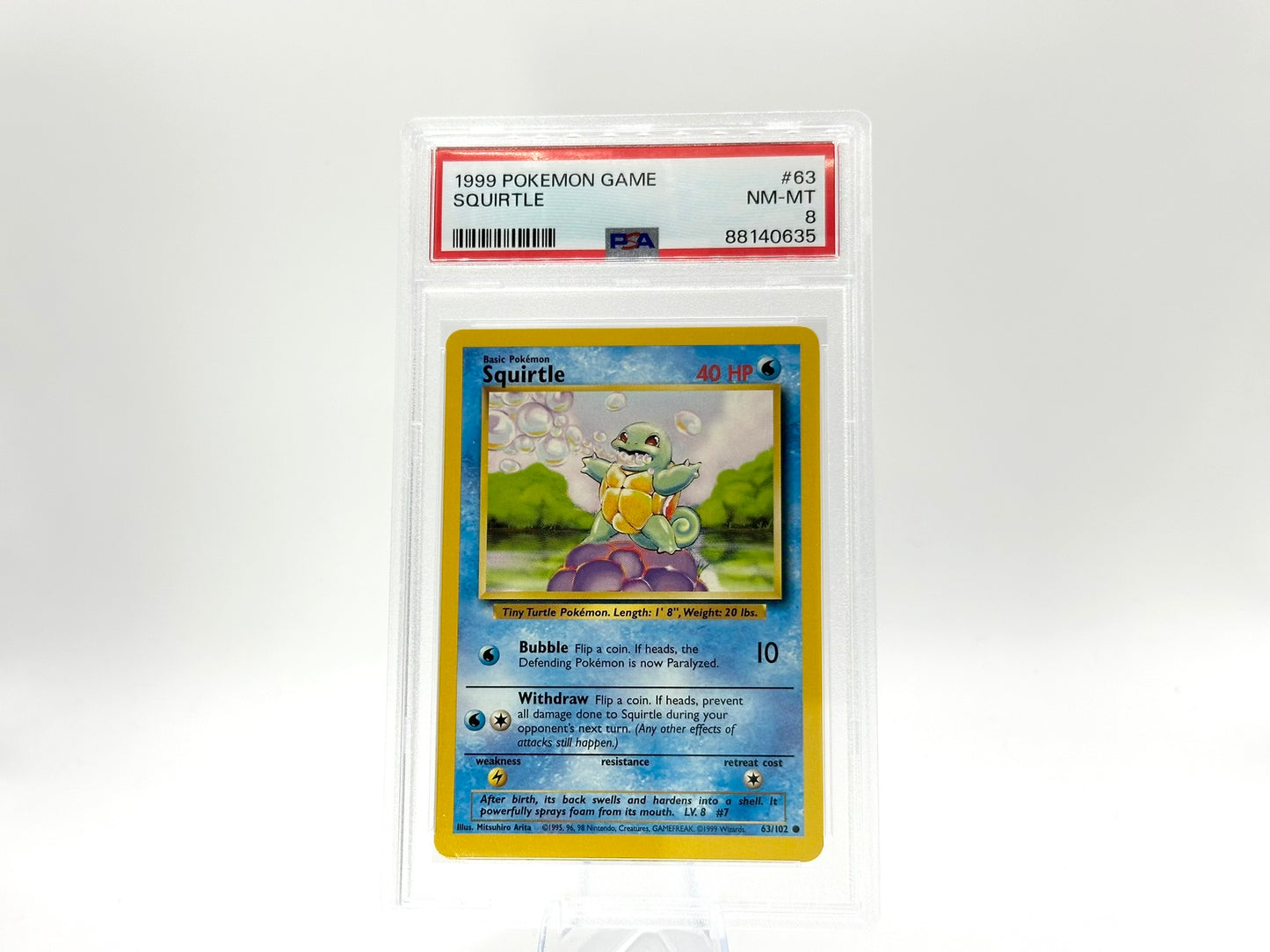 GRADED - Squirtle - Base Set 63/102 - Arita - PSA 8