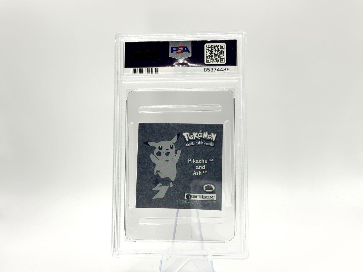 GRADED - Pikachu & Ash - Pokémon Stickers Bonus Prism PR03 - PSA 8