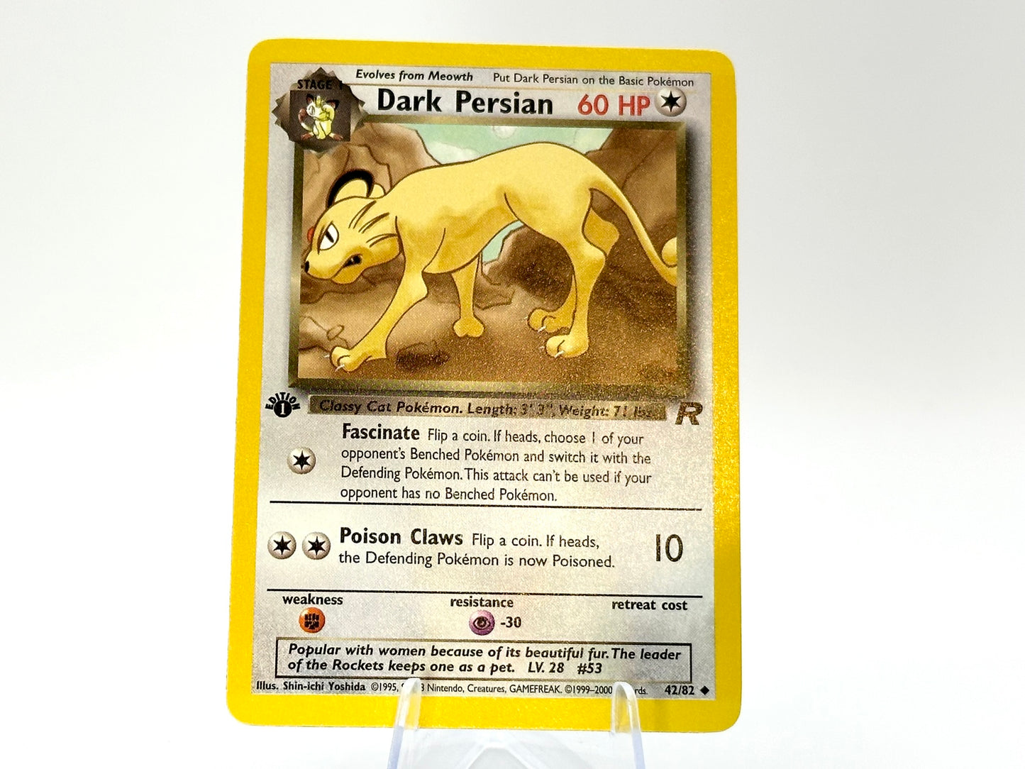 1st Edition - Dark Persian - Team Rocket 42/82 - WOTC - - Yoshida