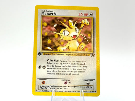 1st Edition - Meowth - Team Rocket 62/82 - WOTC - - Nishida
