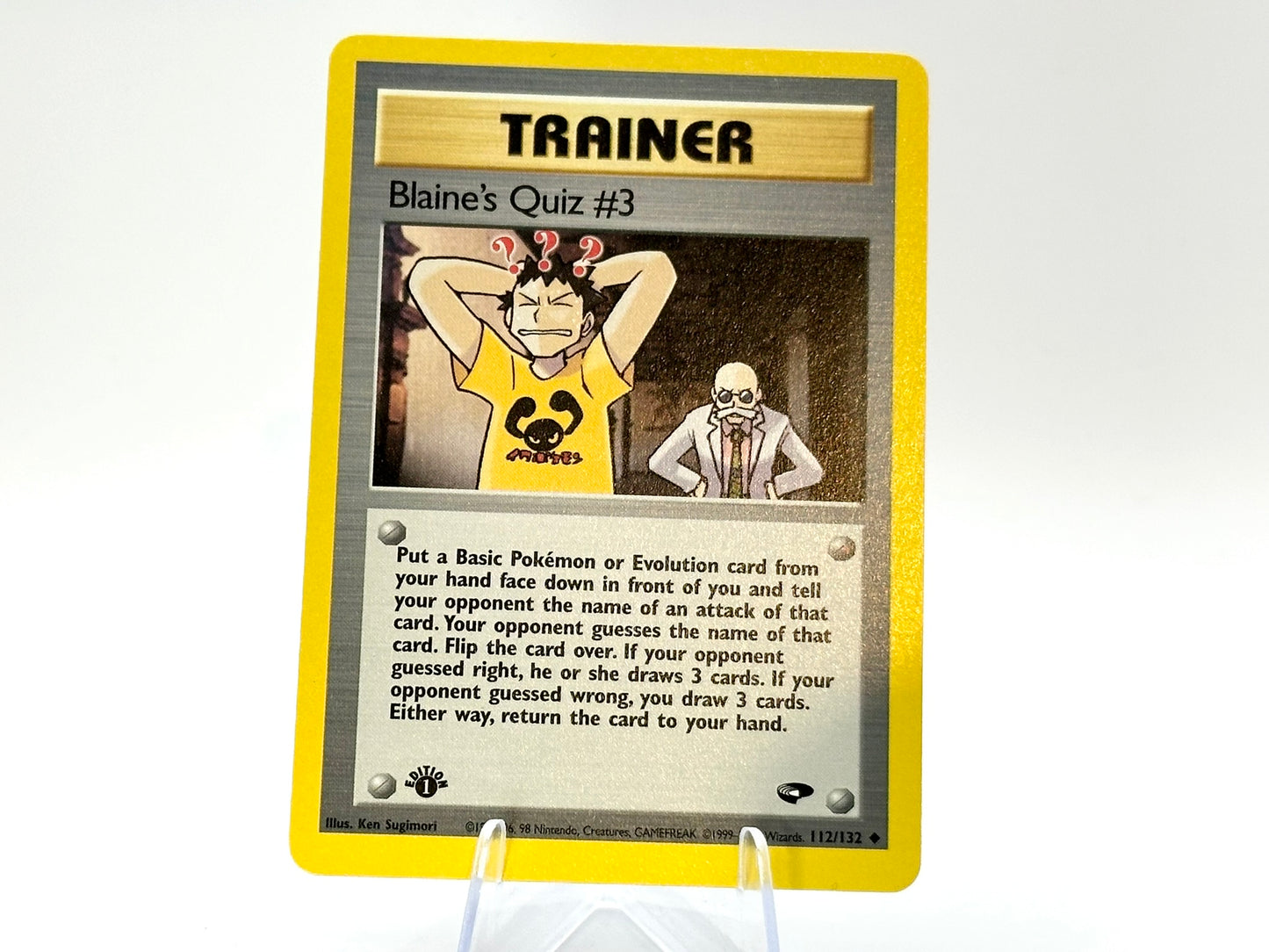 1st Edition - Blaine's Quiz #3 (Geodude) - Gym Challenge 112/132 - WOTC - - Sugimori