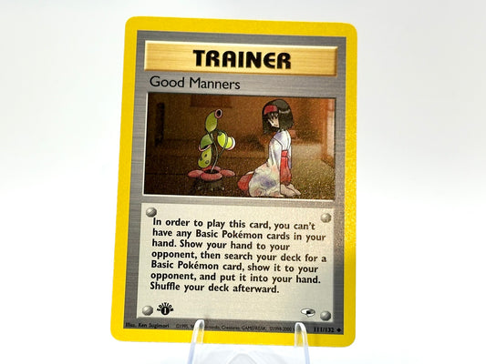 1st Edition - Good Manners (Erika)- Gym Challenge 111/132 - WOTC - - Sugimori