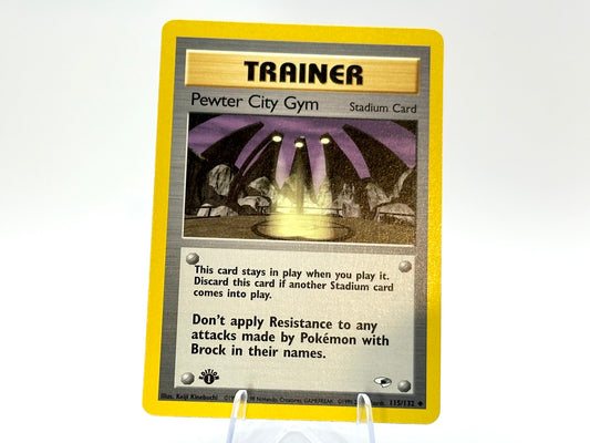 1st Edition - Pewter City Gym - Gym Heroes 115/132 - WOTC - Stadium - Kinebuchi