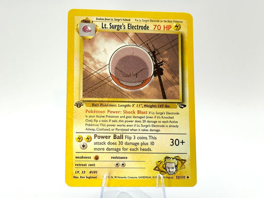 1st Edition - Lt. Surge's Electrode - Gym Challenge 52/132 - WOTC - - Sugimori