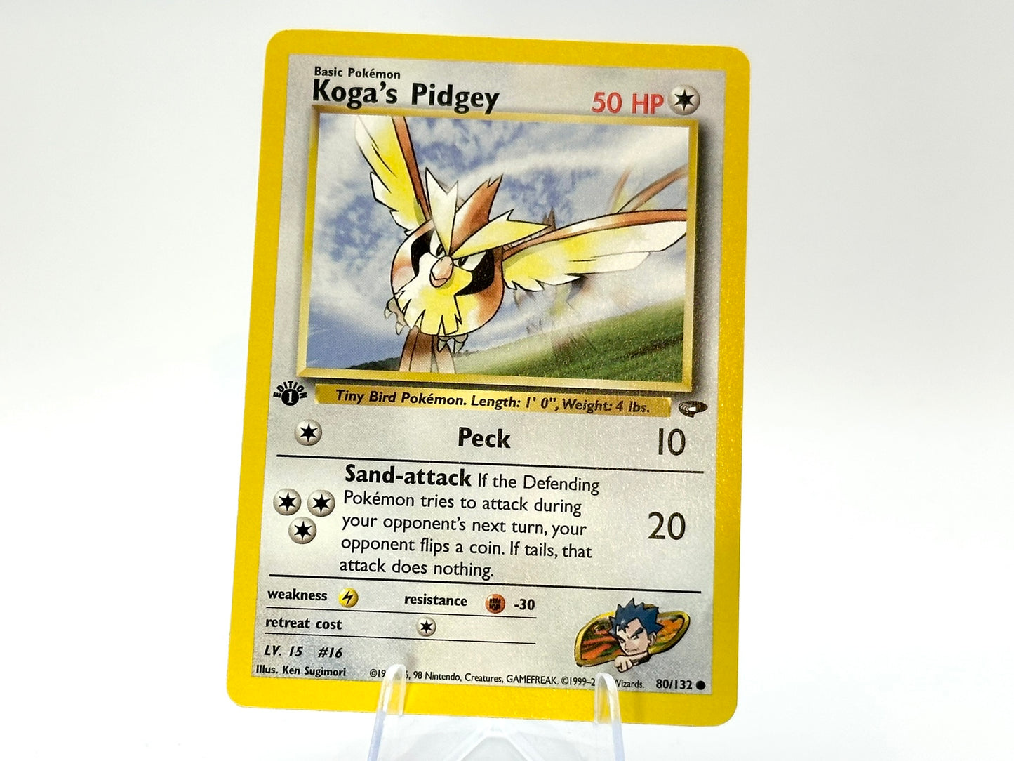 1st Edition - Koga's Pidgey - Gym Challenge 80/132 - WOTC - - Sugimori