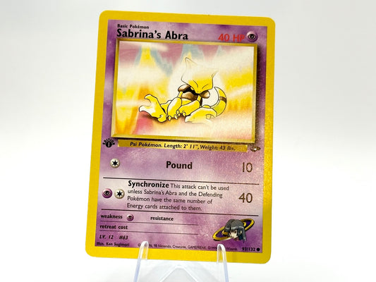 1st Edition - Sabrina's Abra - Gym Challenge 93/132 - WOTC - - Sugimori