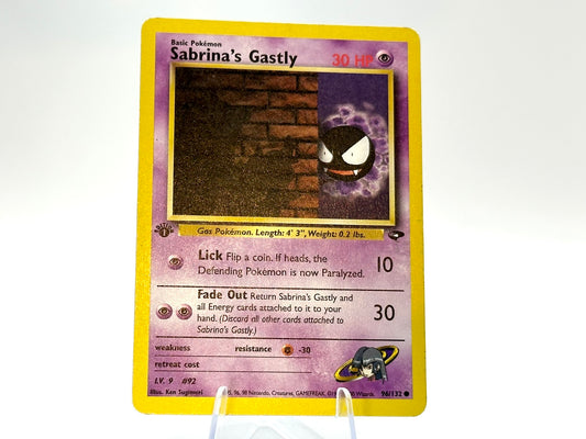 1st Edition -  Sabrina's Gastly - Gym Challenge 96/132 - WOTC - - Sugimori