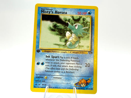 1st Edition - Misty's Horsea - Gym Challenge 87/132 - WOTC - - Sugimori