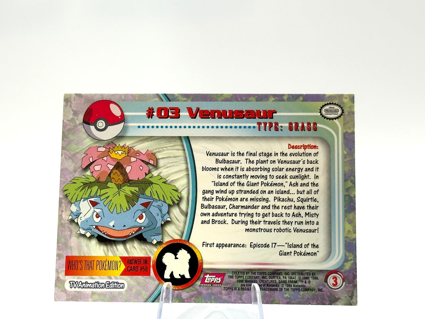 Venusaur - [3] - Topps - 1999 - Vintage