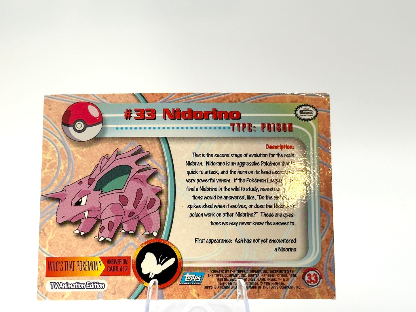 Nidorino - [33] - Holo chrome Topps - 1999 - Vintage