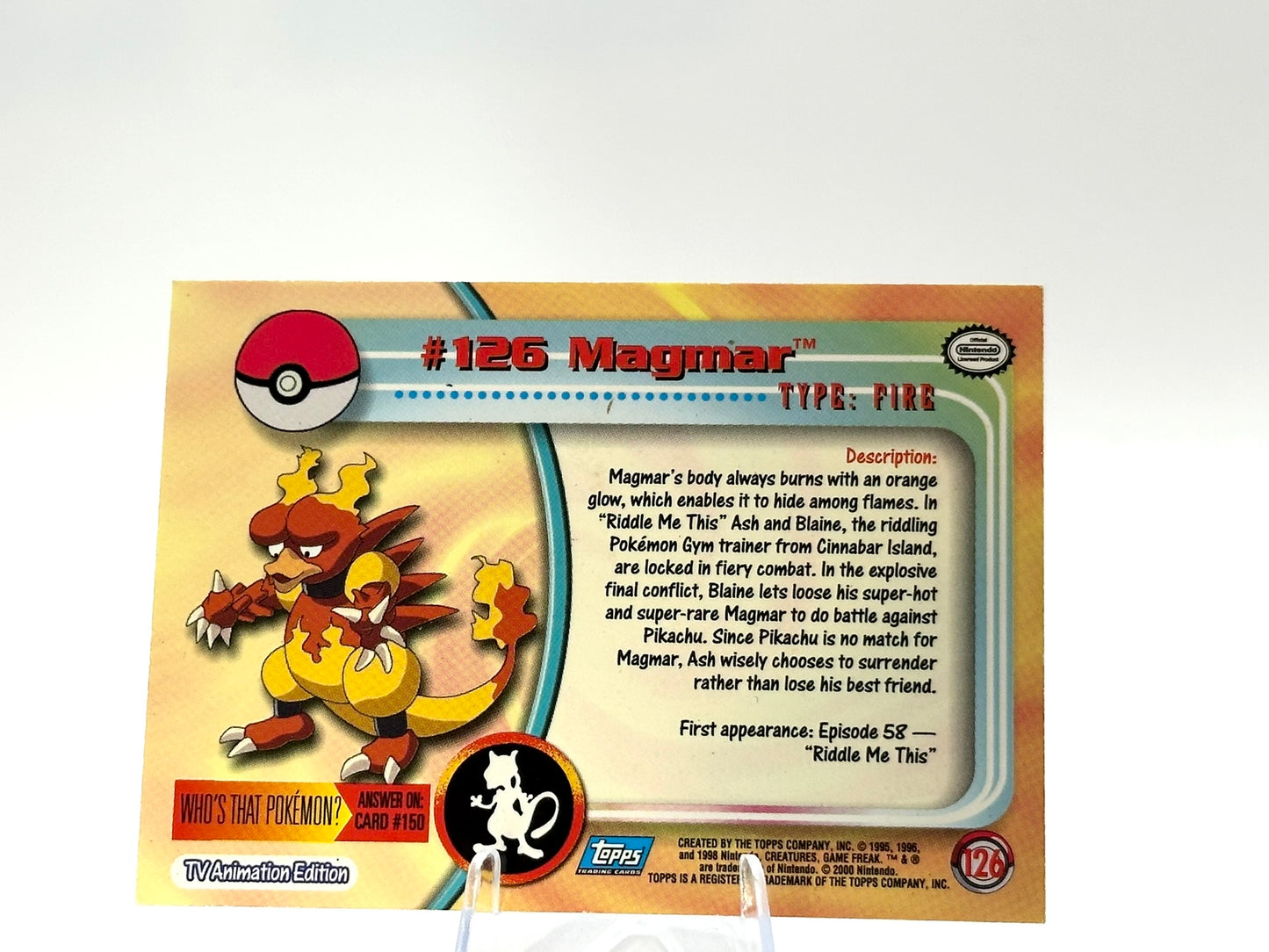 Magmar - [126] - Rainbow Foil Topps - 1999 - Vintage
