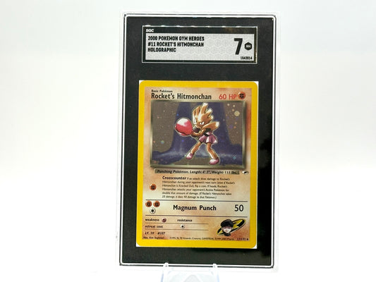 GRADED Rocket's Hitmonchan - Holo Gym Heroes 7/132 - WOTC - Vintage - Sugimori SGC 7