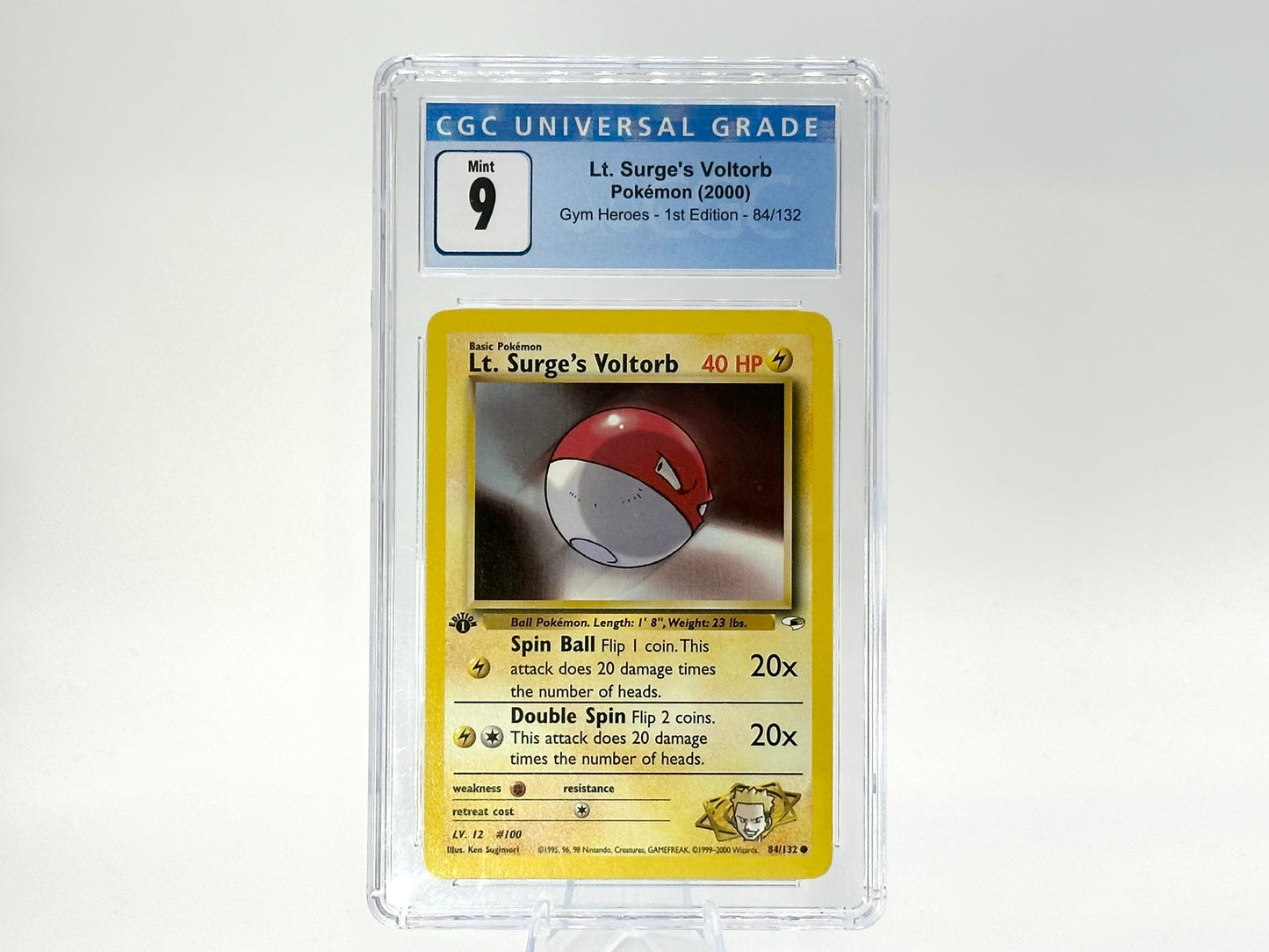 Graded 1st Edition - Lt. Surge’s Voltorb - Gym Heroes 79/132 - WOTC - Vintage - Kusube - CGC 9