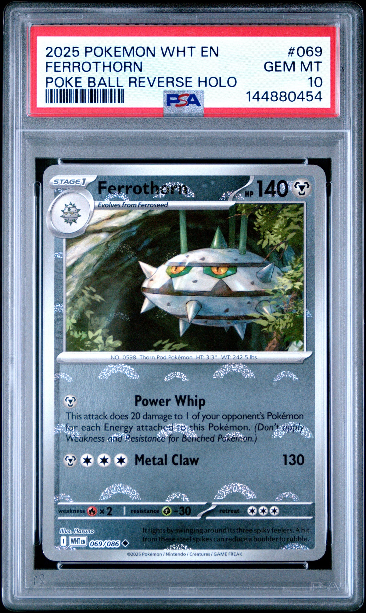 Graded Ferrothorn (069/086) Poke Ball Reverse Holo - PSA Gem Mint 10