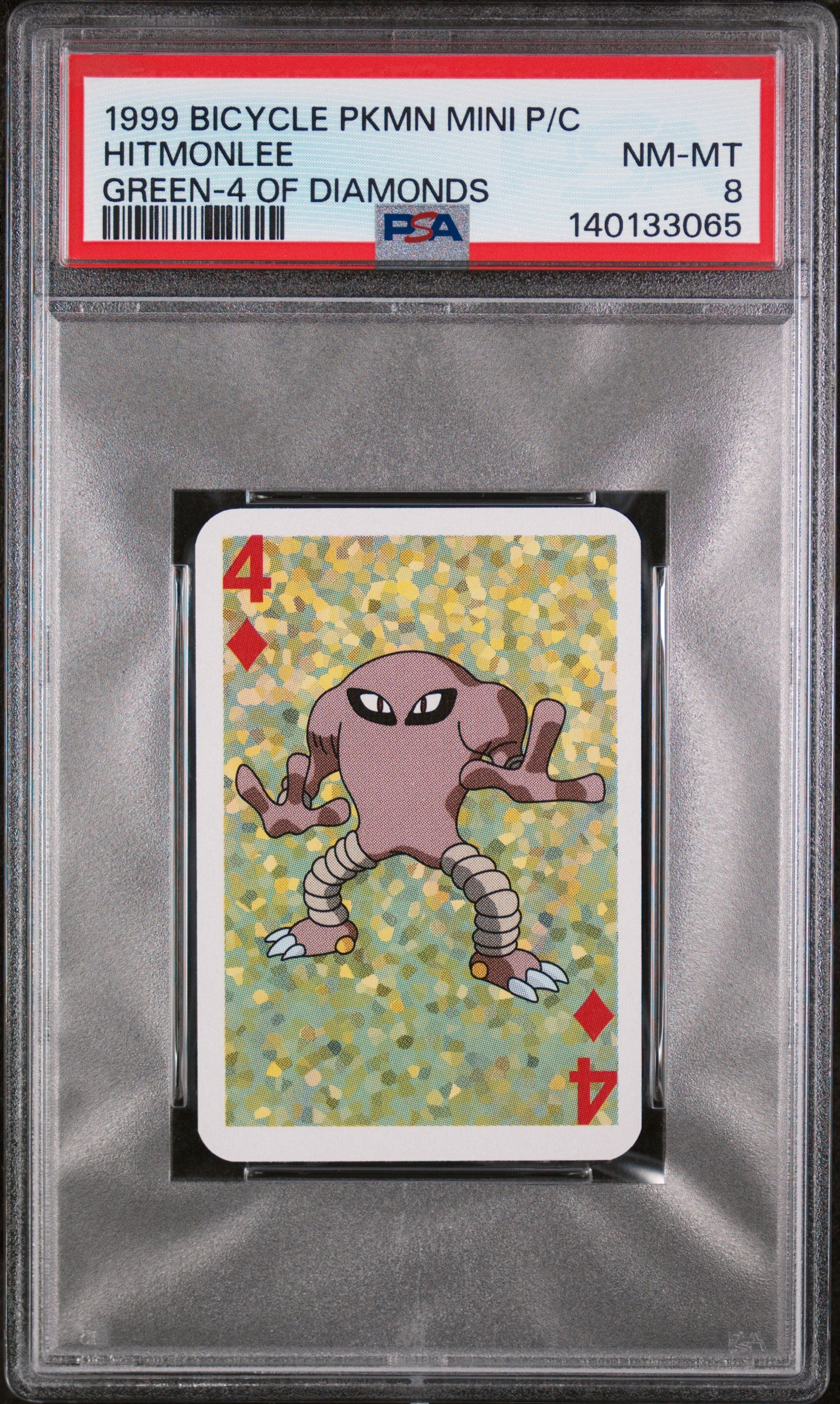 Graded Hitmonlee () Bicycle Mini Playing Cards Green Deck - PSA 8