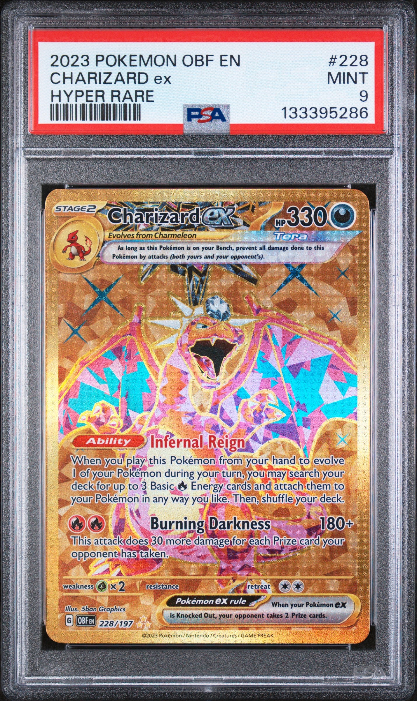 Graded Charizard EX (228/197) - OBF EN-OBSIDIAN FLAMES Pokémon Card