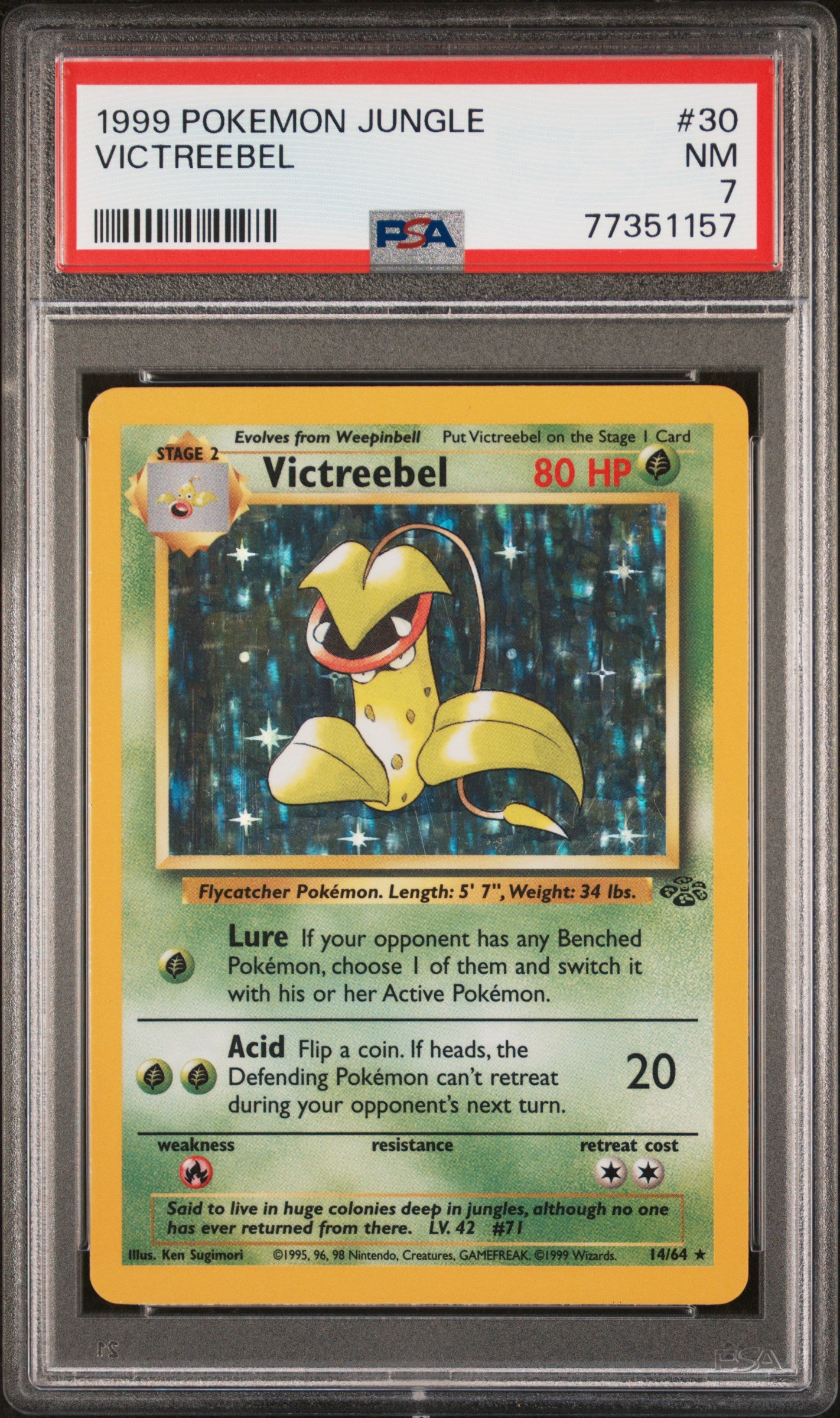 Graded Victreebel [PSA Error] Holo (14/64 30/64) - Jungle - PSA 7
