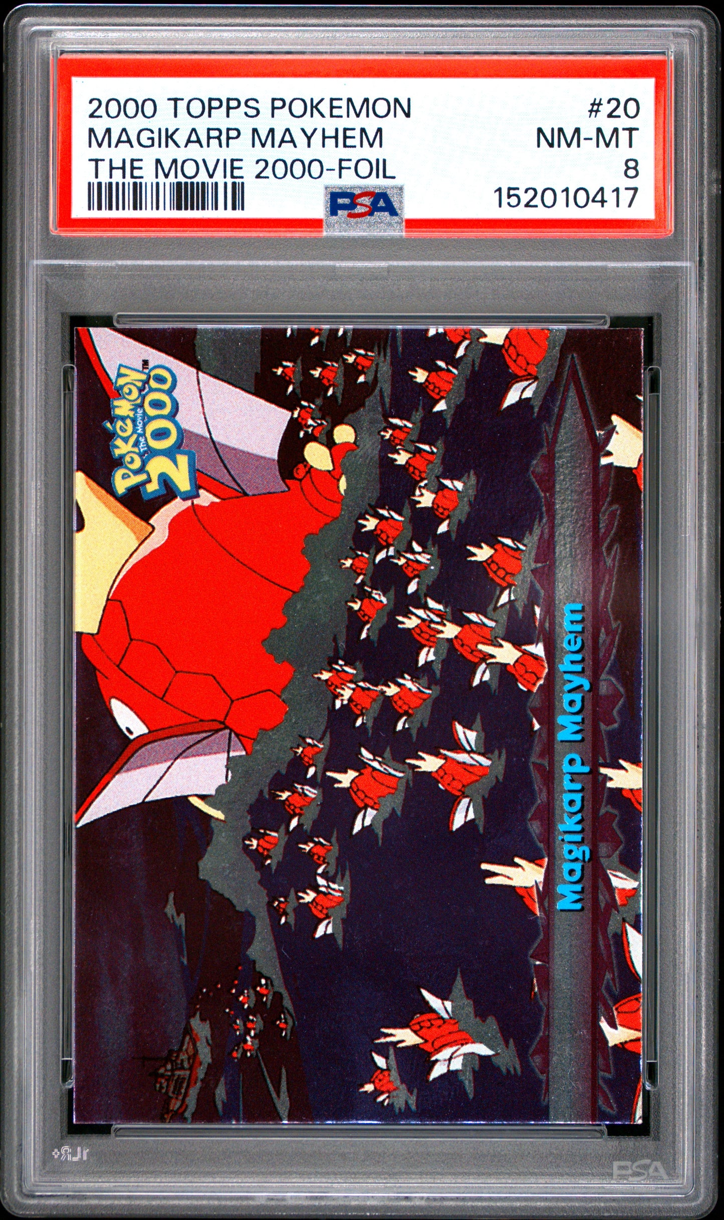 Graded Magikarp Mayhem FOIL (20) Topps The Movie 2000 - PSA 8