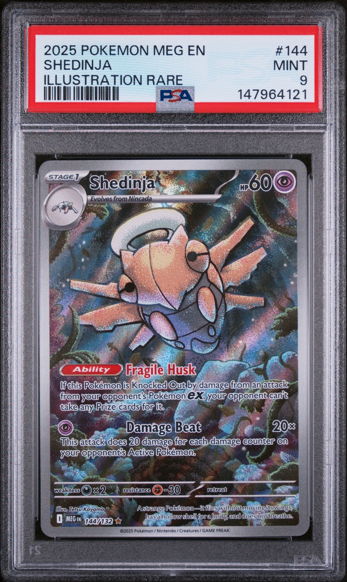 Graded Shedinja (144/132) Illustration Rare Mega Evolution - PSA Mint 9