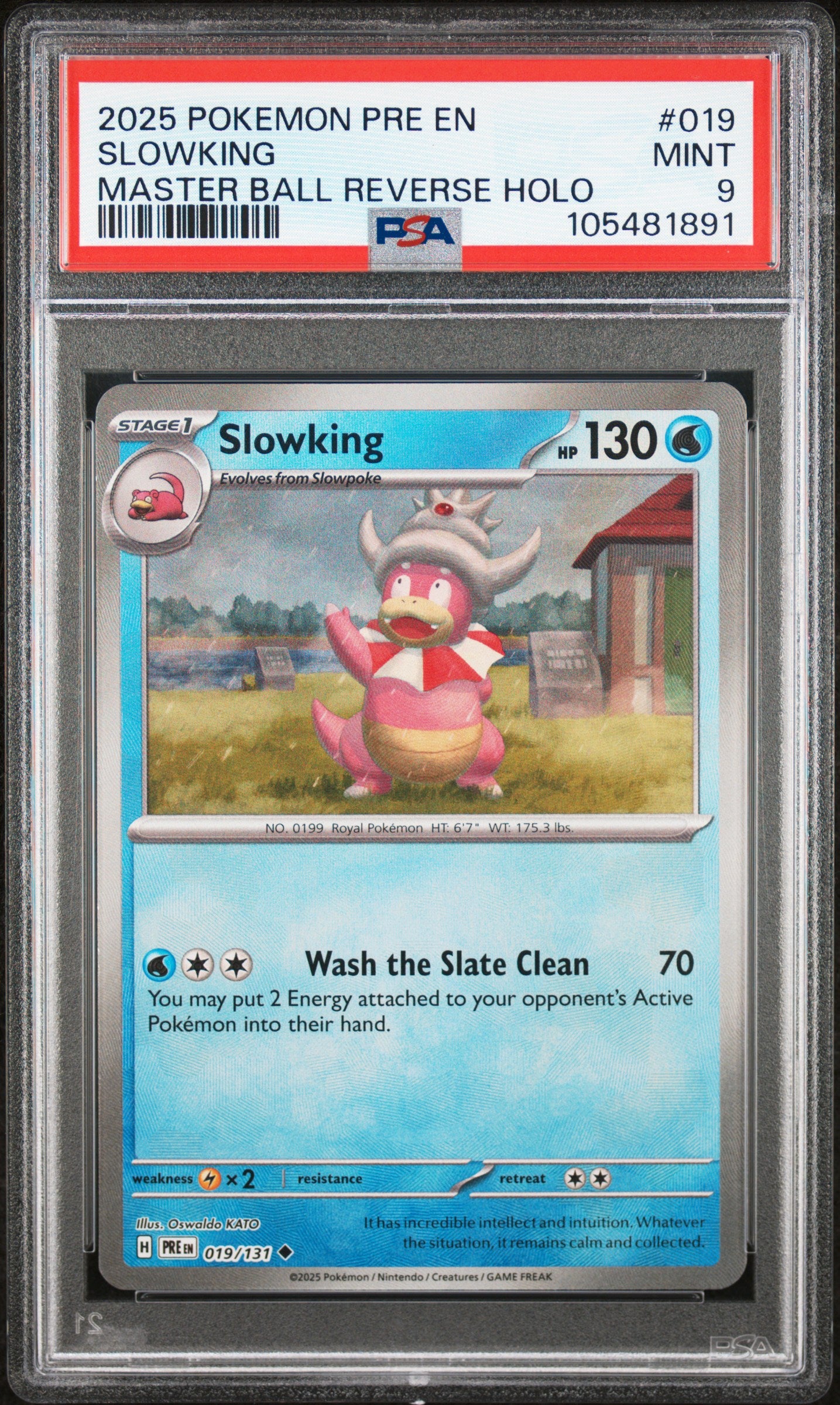 Graded Slowking (019/131) Master Ball Reverse Holo - PSA 9