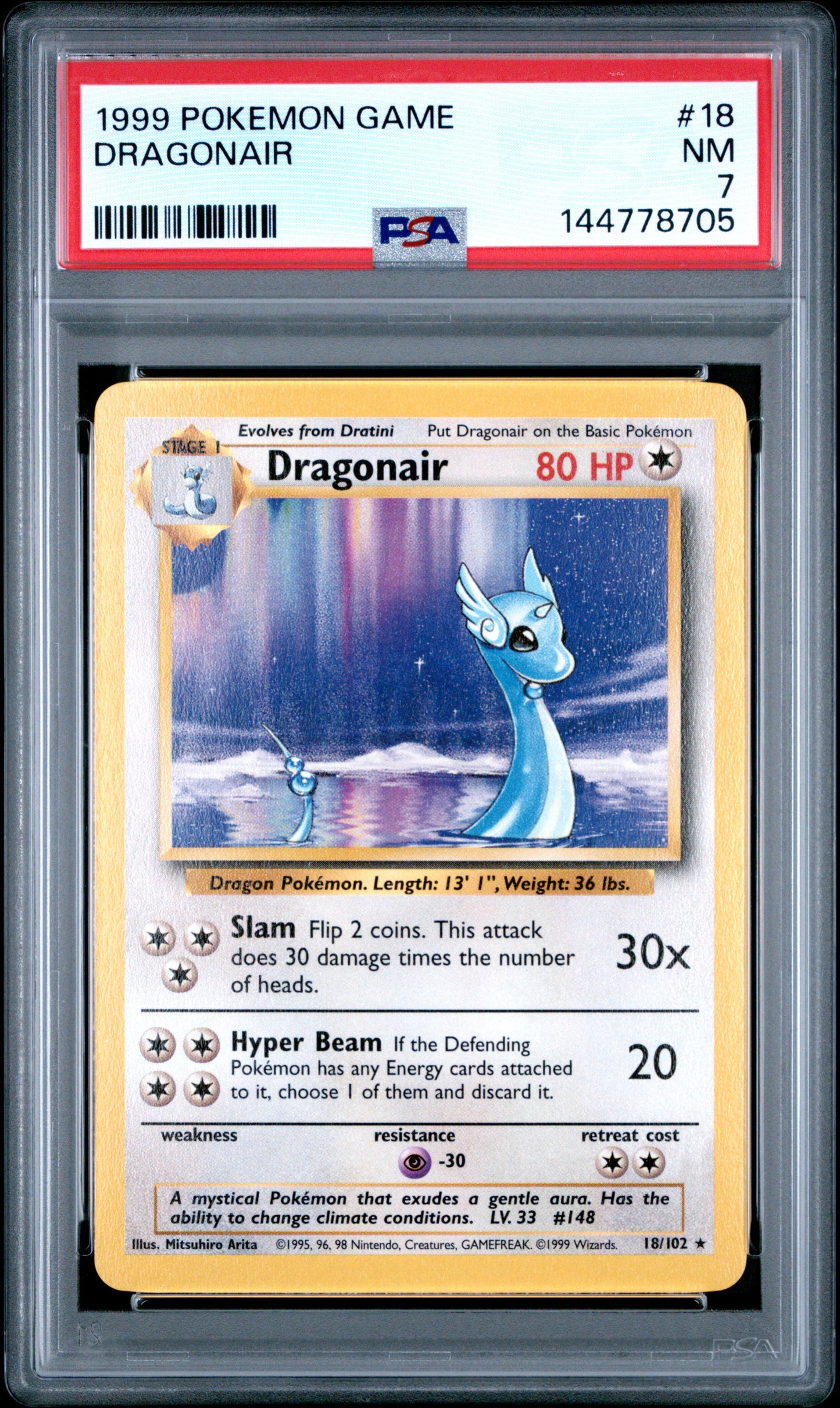 Graded Dragonair (18/102) - Base Set - PSA 7