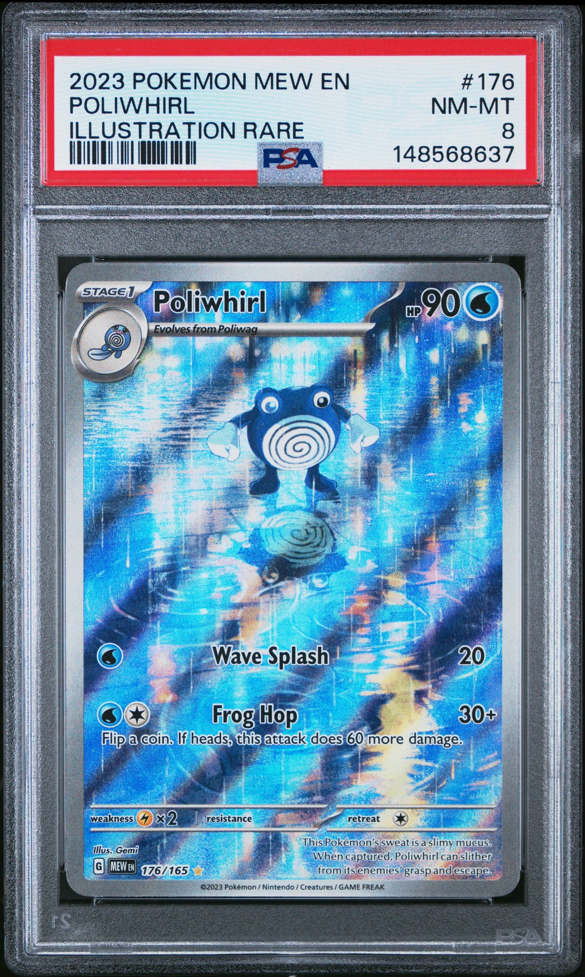 Graded Poliwhirl (176/165) Illustration Rare 151 - PSA Nm-Mt 8