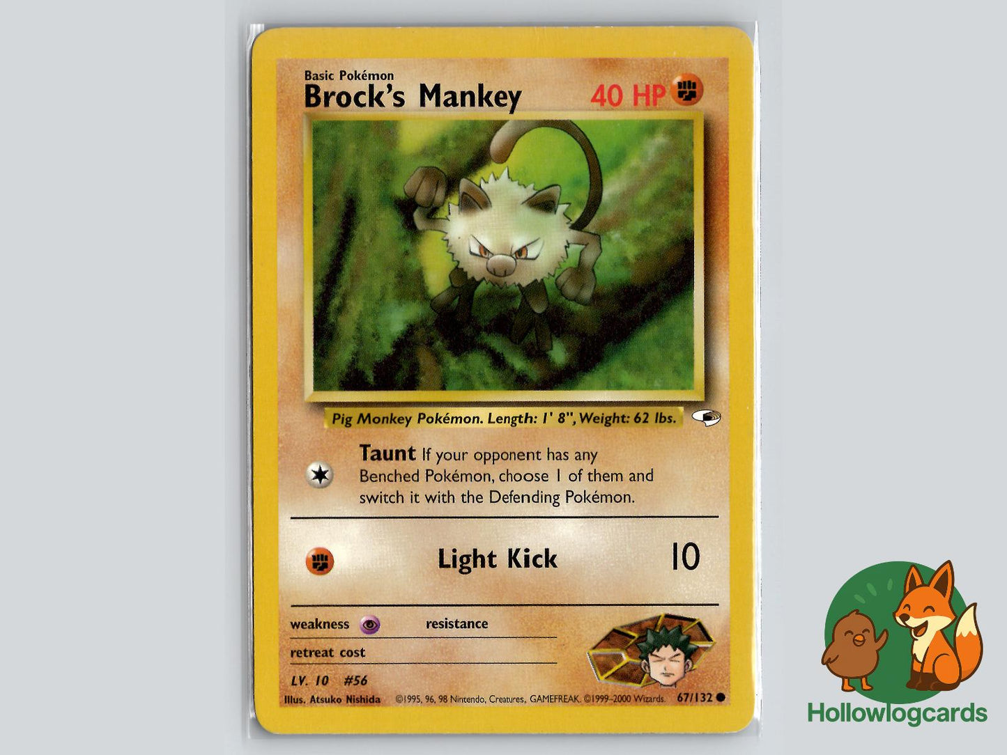 Brock's Mankey (67/132) - Gym Heroes Pokémon Card