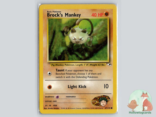 Brock's Mankey (67/132) - Gym Heroes Pokémon Card