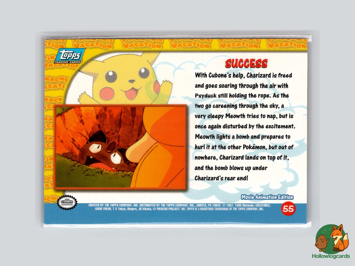 Success [Charizard, Meowth] (#55) - Topps Pikachu's Vacation