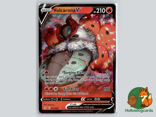 Volcarona V (021/203) - Evolving Skies Pokémon Card