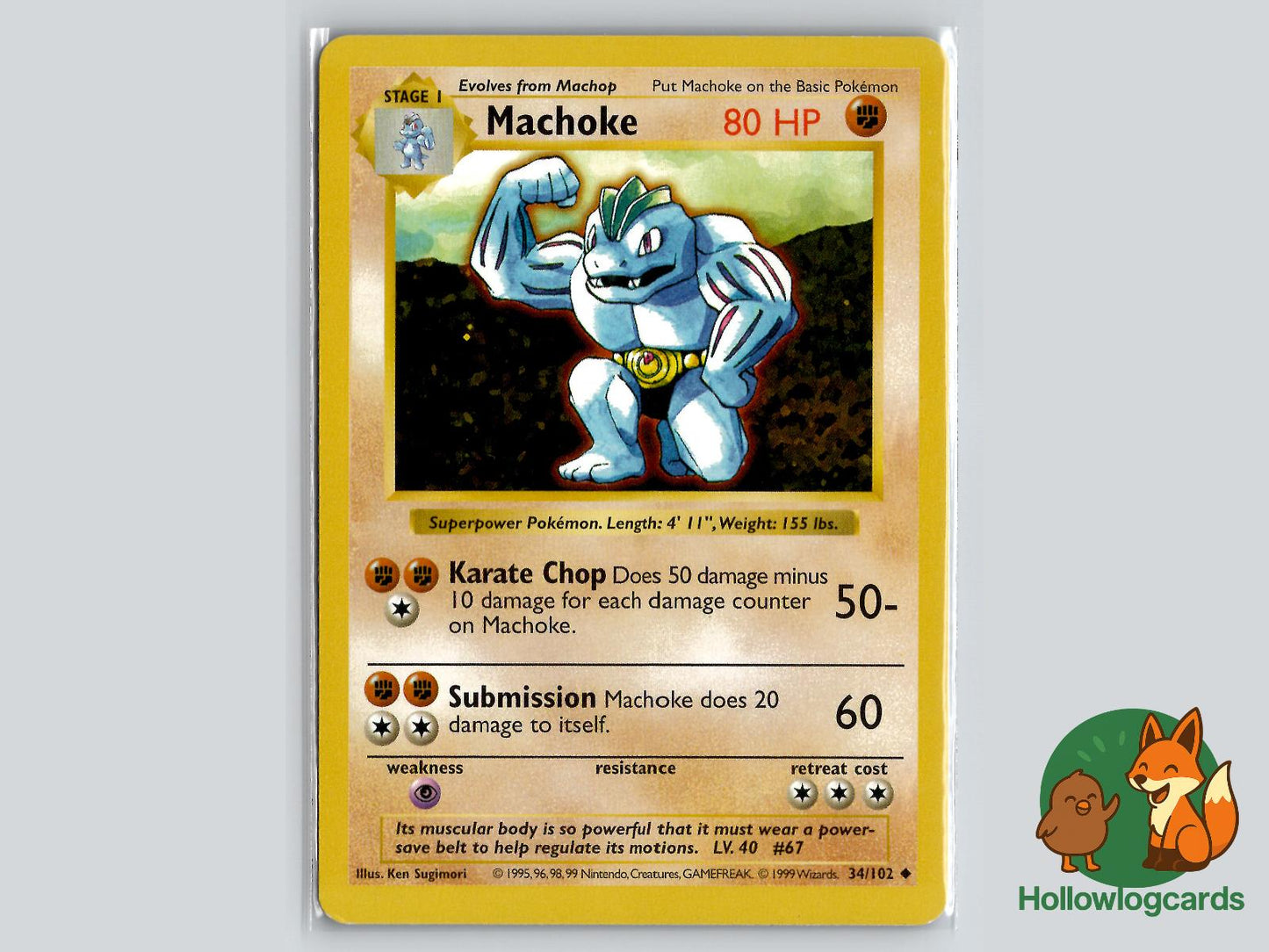 Machoke (34/102) - Base Pokémon Card