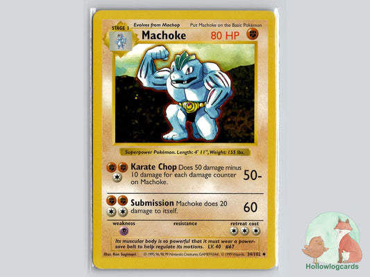 Machoke (34/102) - Base Pokémon Card