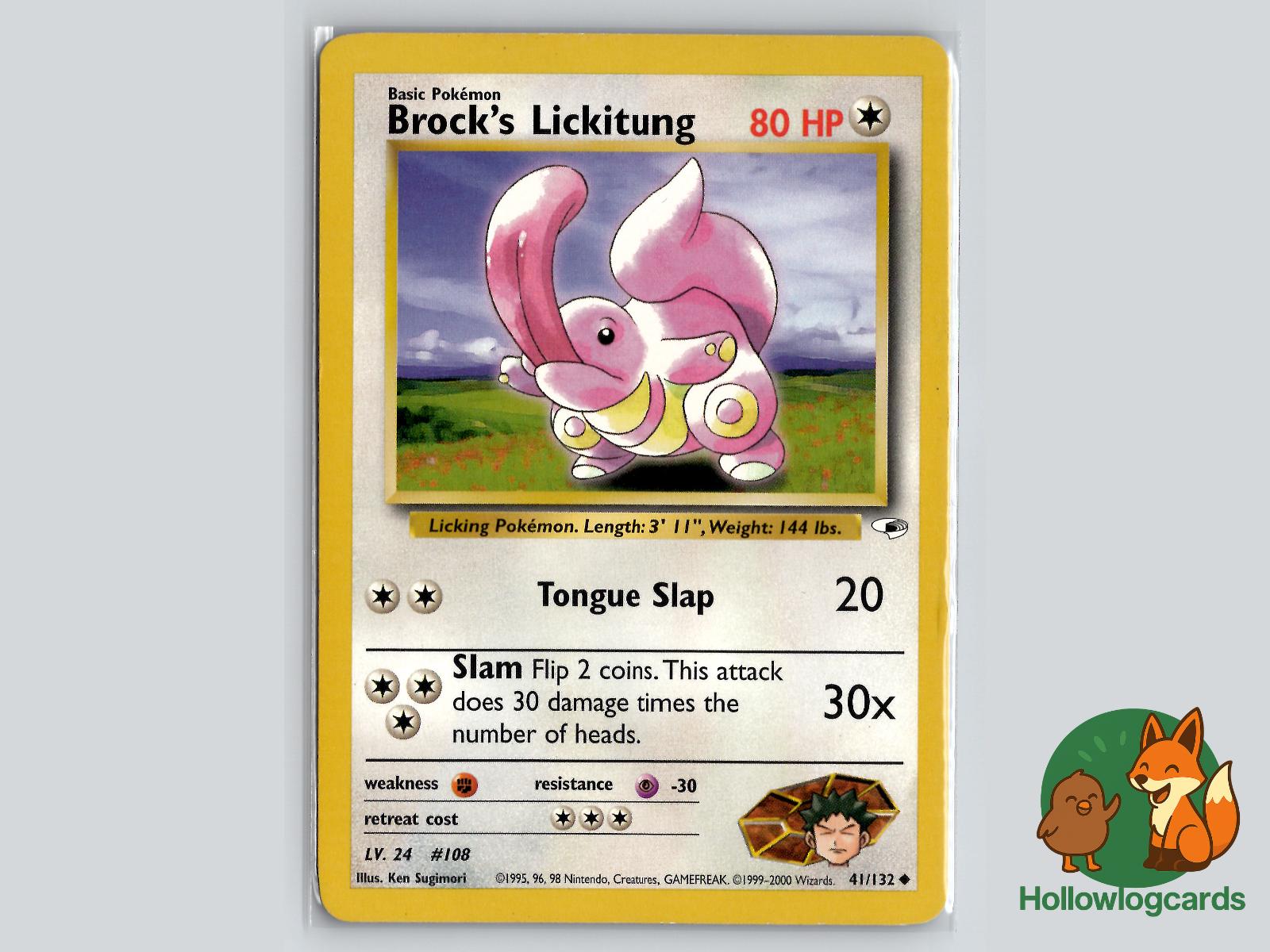 Brock's Lickitung (41/132) - Gym Heroes Pokémon Card