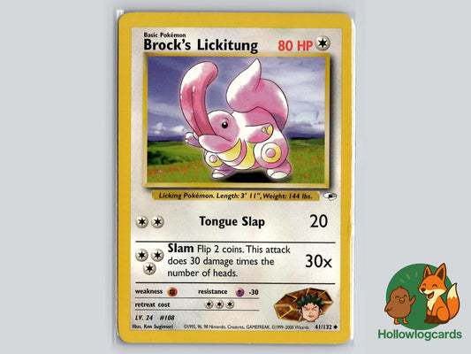 Brock's Lickitung (41/132) - Gym Heroes Pokémon Card