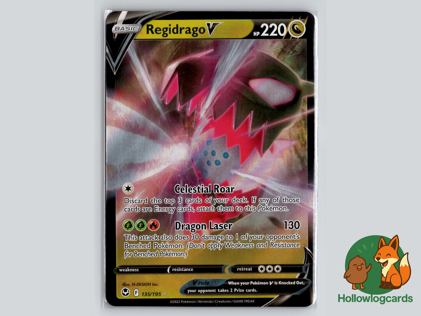 Regidrago V (135/195) - Silver Tempest Pokémon Card