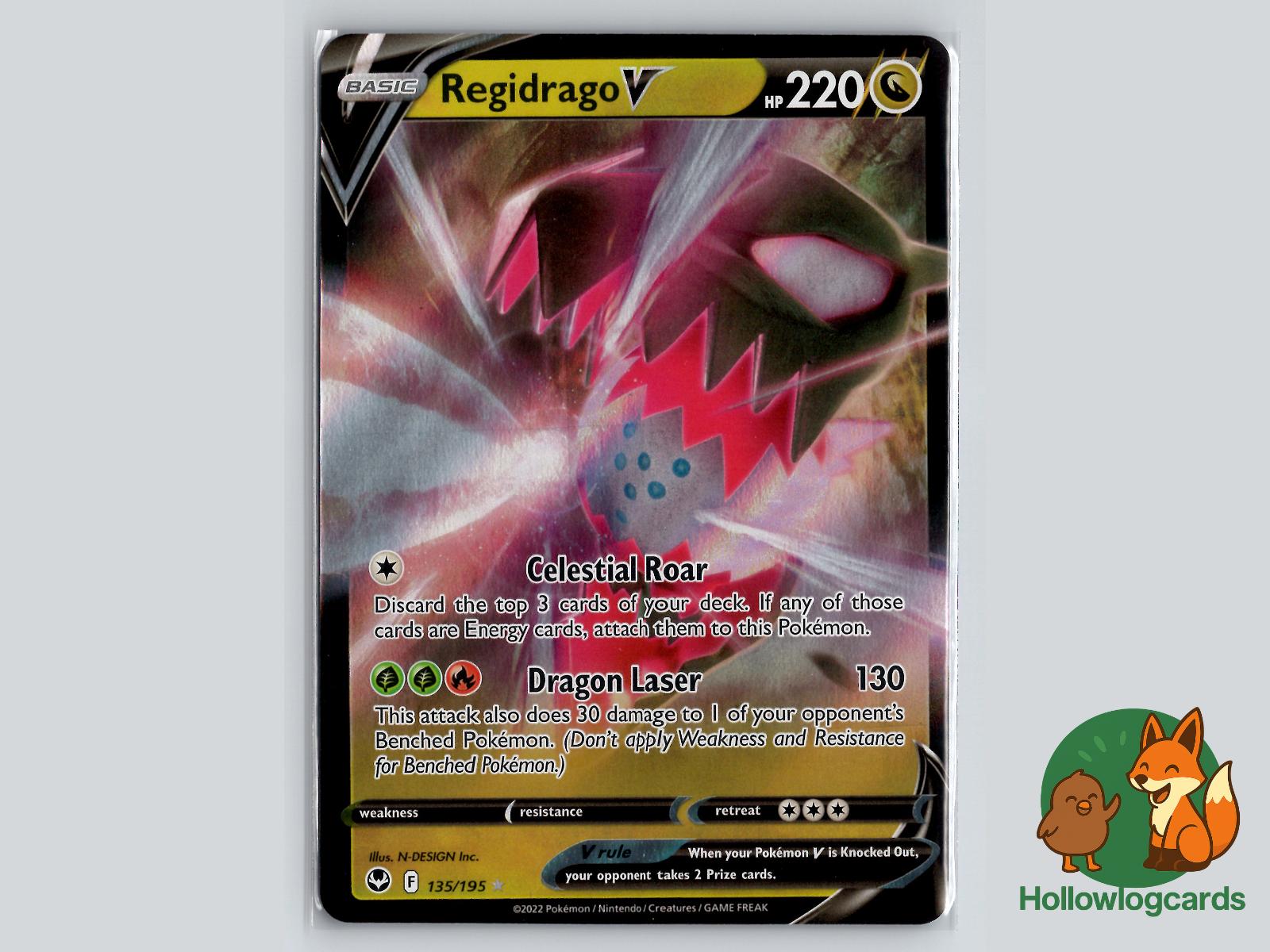 Regidrago V (135/195) - Silver Tempest Pokémon Card